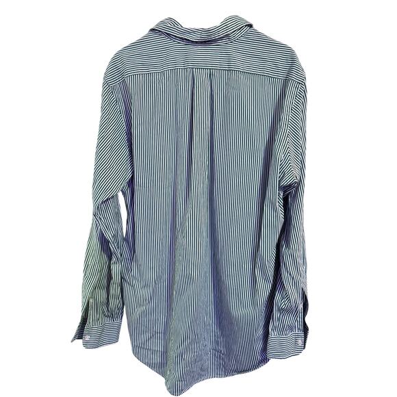Ralph Lauren L Long Sleeve button up Green and white striped - Picture 3 of 5